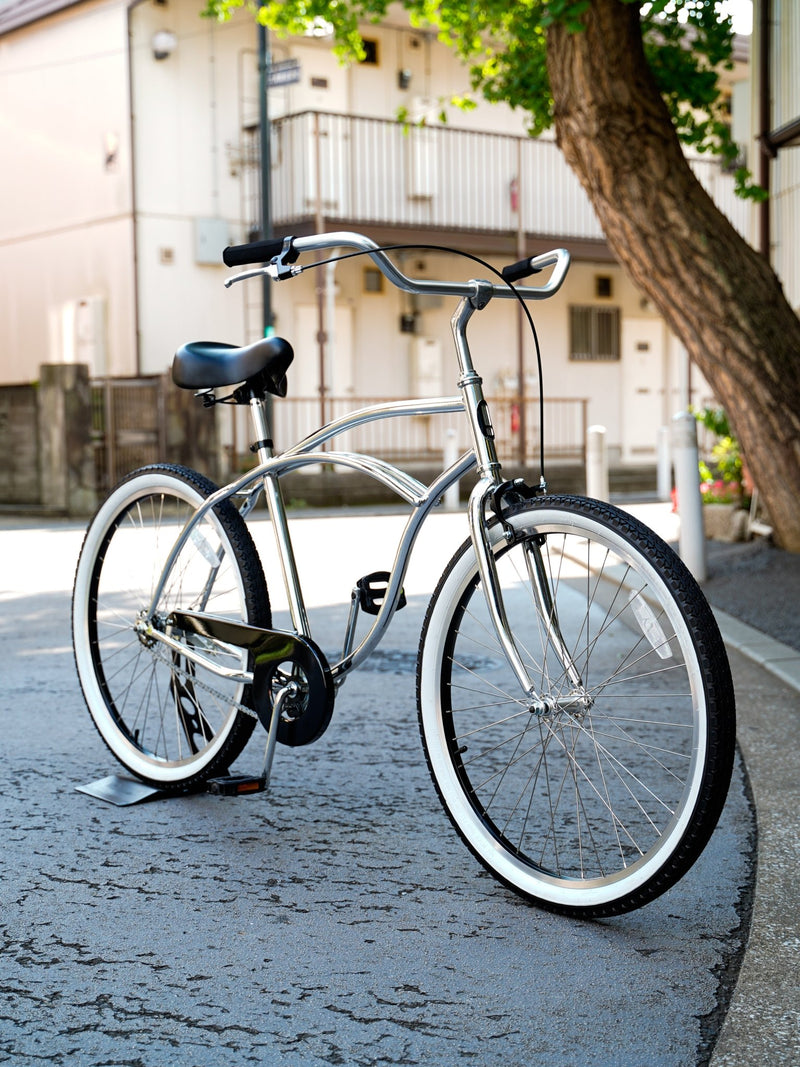 【EM CYCLES】BC101! 26 CRUISER -Polish Silver - LINKEY CYCLE【EM CYCLES】BC101! 26 CRUISER -Polish Silver-