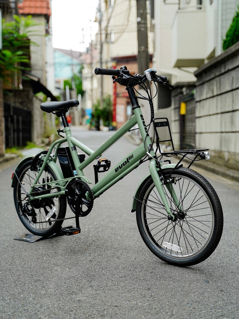 【EVOL】RIOL Electric Assist Bike -Mat Green Beige - LINKEY CYCLE【EVOL】RIOL Electric Assist Bike -Mat Green Beige-