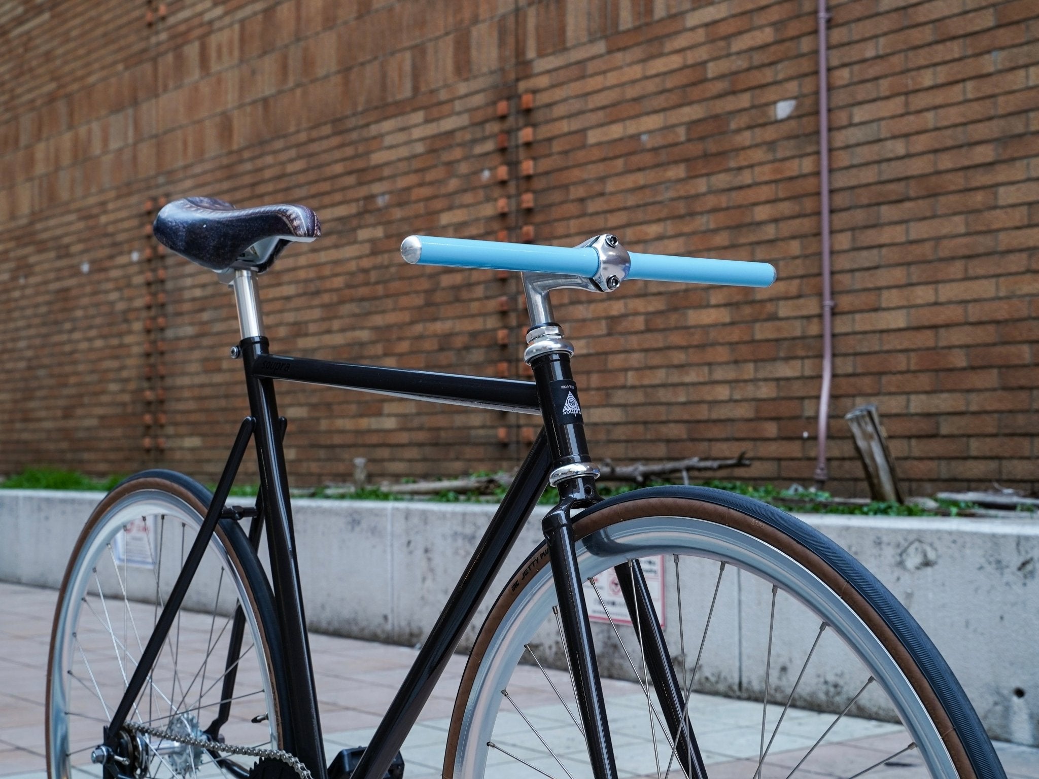 【FUN】STRAIGHT Handle -Light blue - LINKEY CYCLE【FUN】STRAIGHT Handle -Light blue-