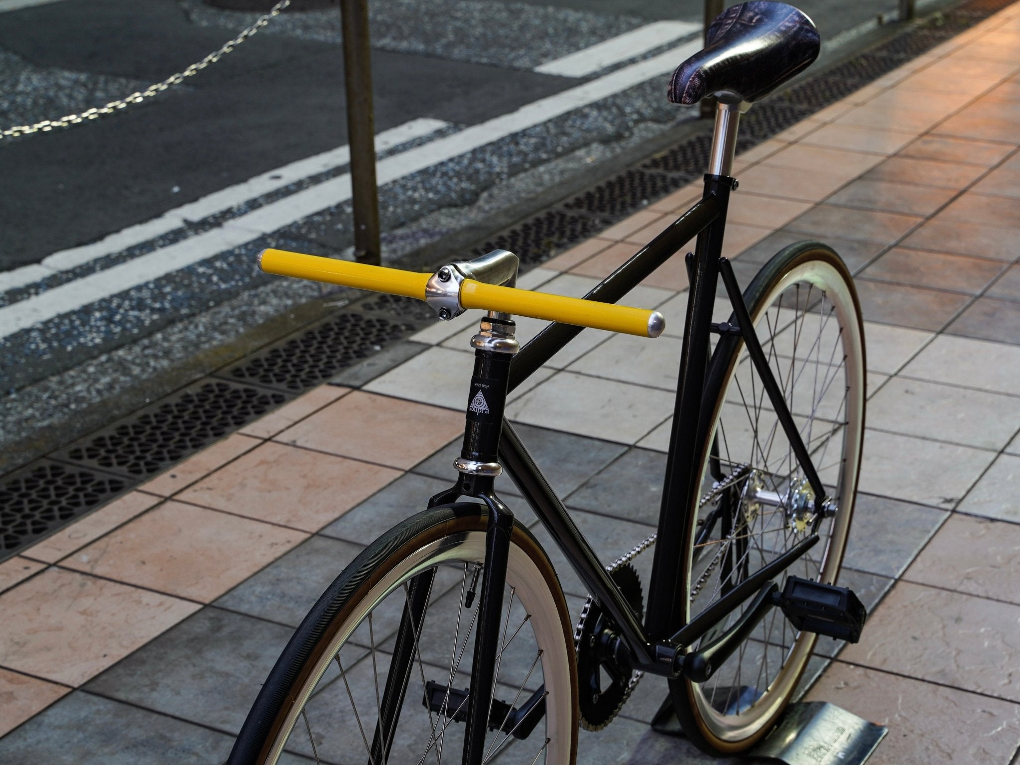 【FUN】STRAIGHT Handle - Yellow - LINKEY CYCLE【FUN】STRAIGHT Handle - Yellow - 